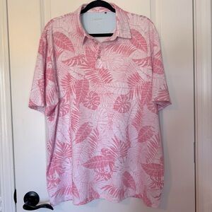 Chaps Pink Tropical Print Mens XL Polo Shirt